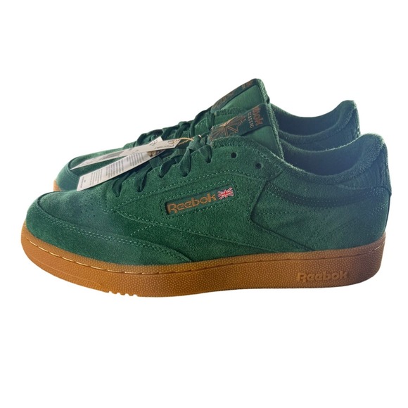 Reebok Club C 85 Tennis Sneakers Green Suede Terry VINTAGE Mens 8.5 GZ1871 New